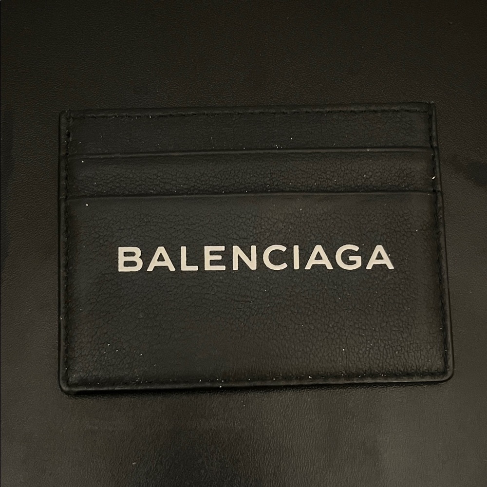 Balenciaga Black Leather Card Holder